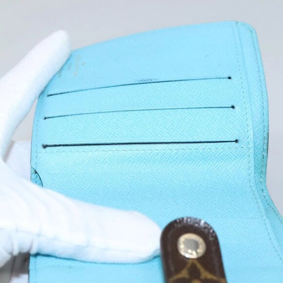 LOUIS VUITTON Monogram Groom Compact Zip Wallet Blue M60036 LV Auth hk2238 - Picture 9 of 16